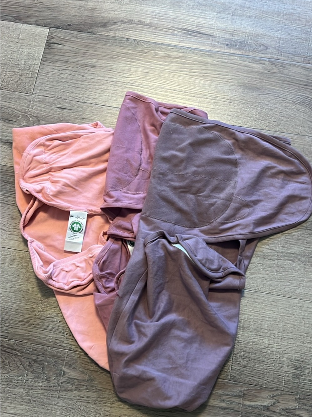 Organic cotton Baby Sleep Sacks Set in Pink, purple and Mauve